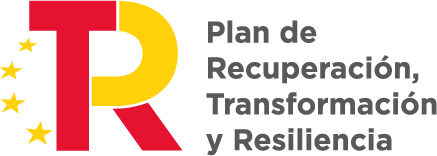 Logo del Plan de Recuperación, Transformación y Resiliencia de España, que incluye los colores de la bandera y elementos gráficos representativos.